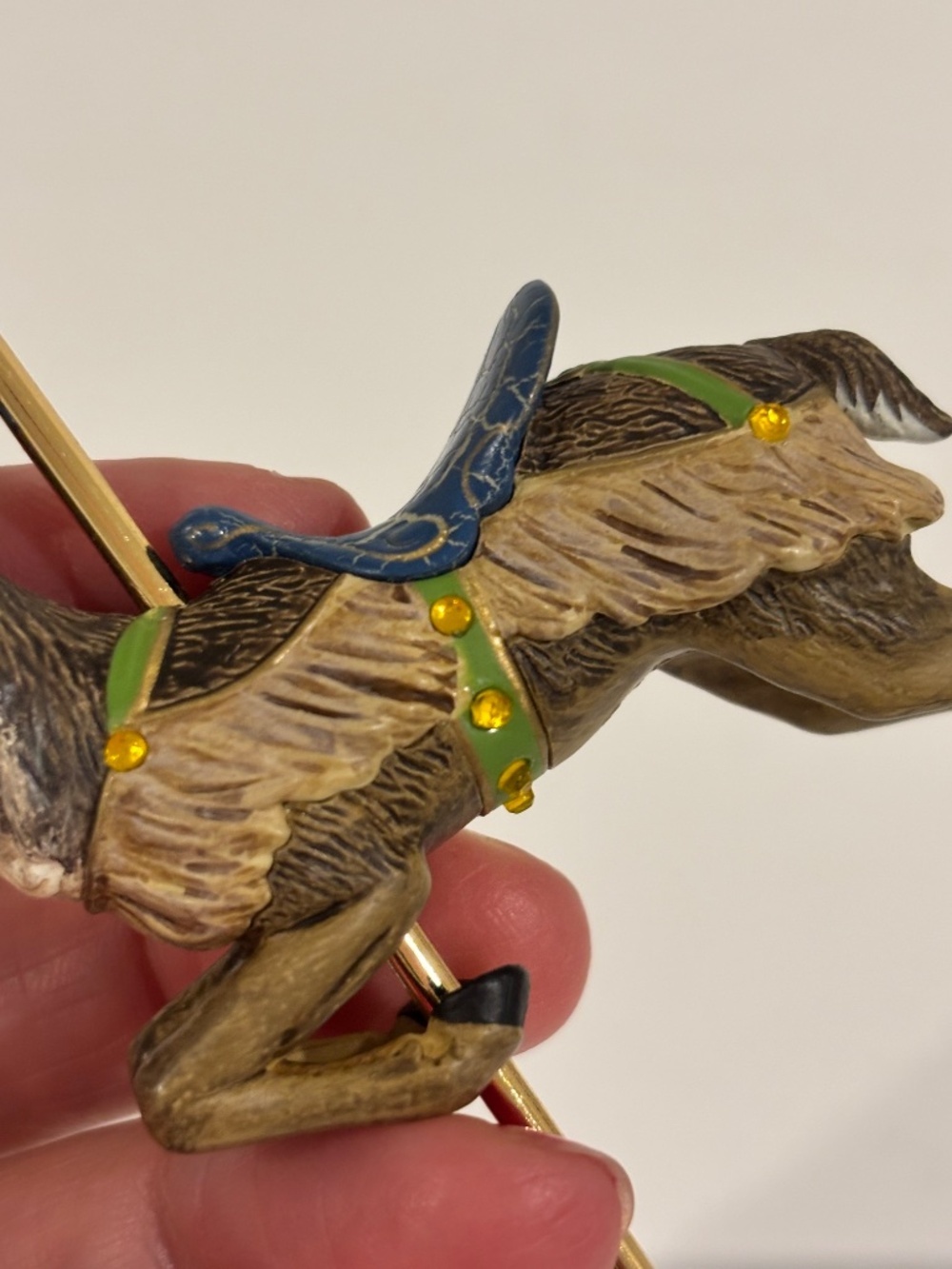 Vintage HALLMARK KEEPSAKE Prancing Reindeer Carousel Ride Christmas Ornament - Picture 7 of 12